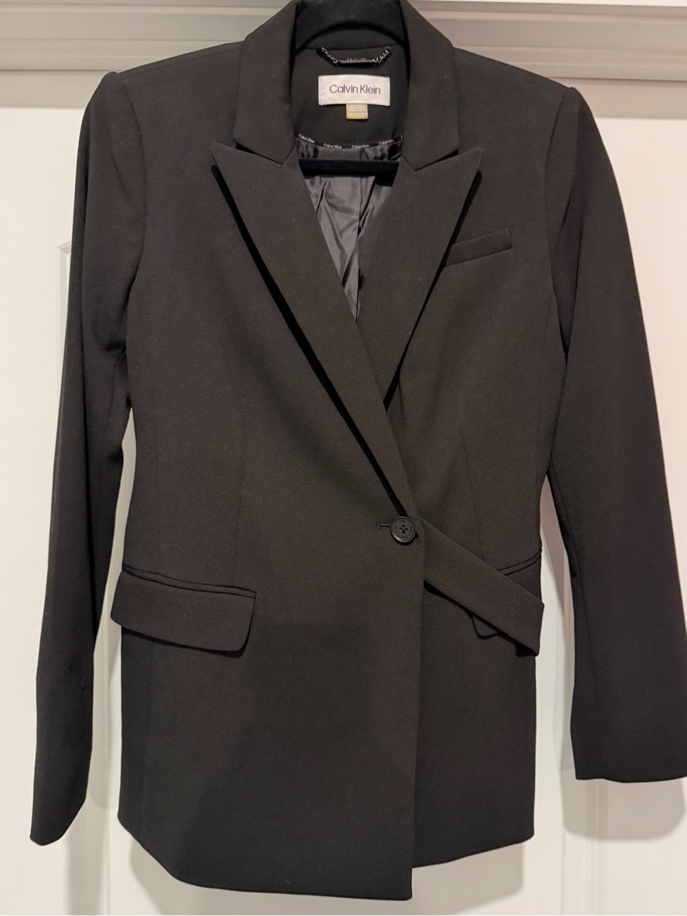 Calvin Klein Black Single-Button Tailored Blazer